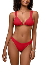 Solid color shoulder strap bikini women's swimsuit bikini - Classyfashion24.com