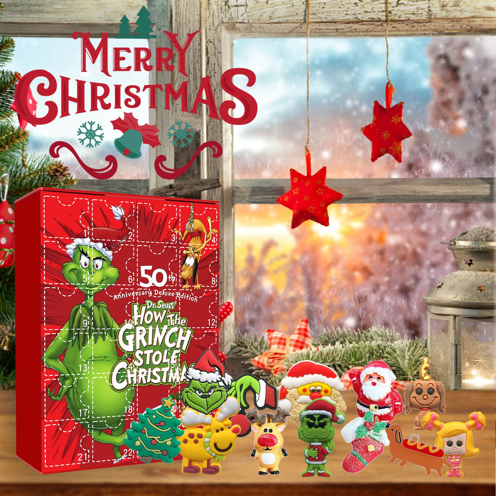 Green Sulley Grinch Blind Box Green Sulley Grinch Series 24 Box Christmas Cartoon Toy Blind Box
