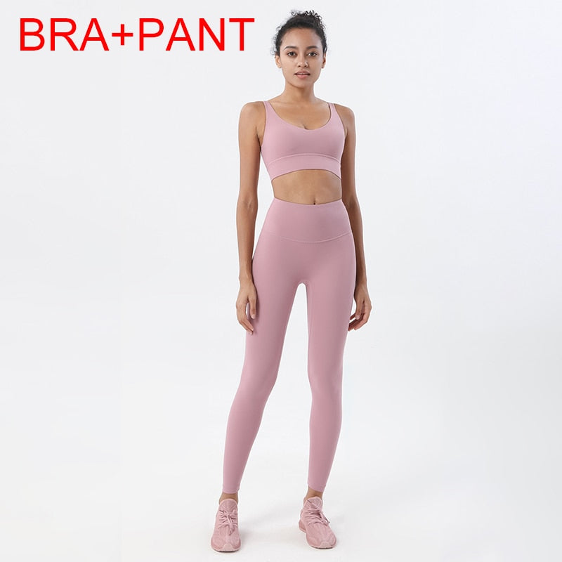 SOISOU 2-Piece Yoga Set with Crop Top & Leggings