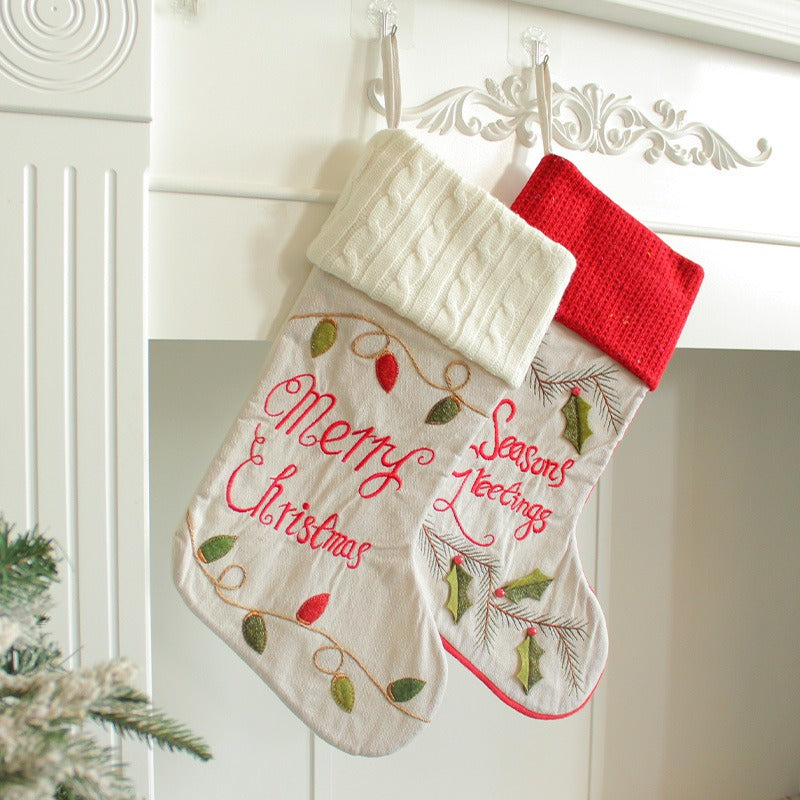 Knitted Christmas Socks Candy Gift Bags