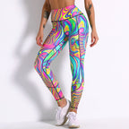Colorful Printed Seamless Leggings for Women