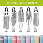 Turkish Striped Fringe Beach Towel – Quick Dry - Classyfashion24.com