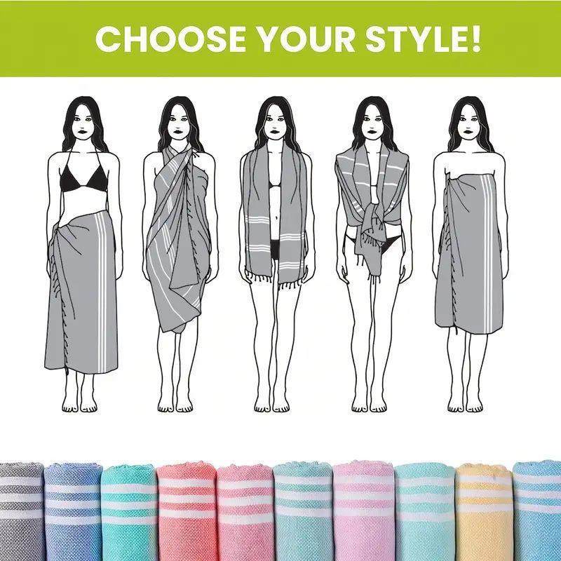 Turkish Striped Fringe Beach Towel – Quick Dry - Classyfashion24.com