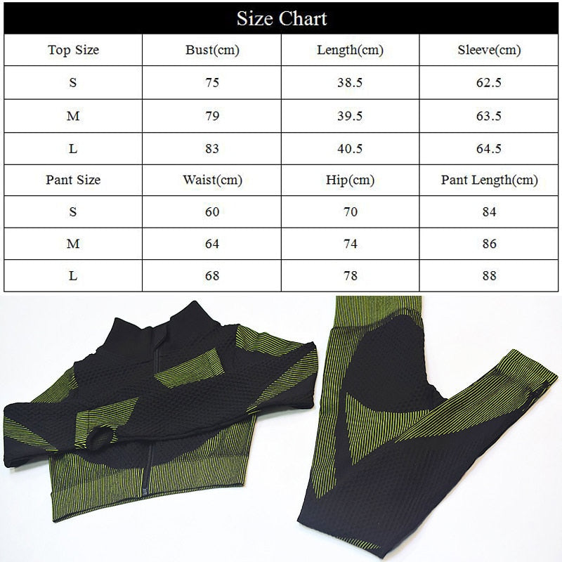 Seamless Yoga Set with Zip-Up Top & Leggings - Classyfashion24.com