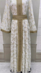 Evening Dress Muslim Dress Bottom Grab Flower Gold Stamping Fashion Robe - Classyfashion24.com