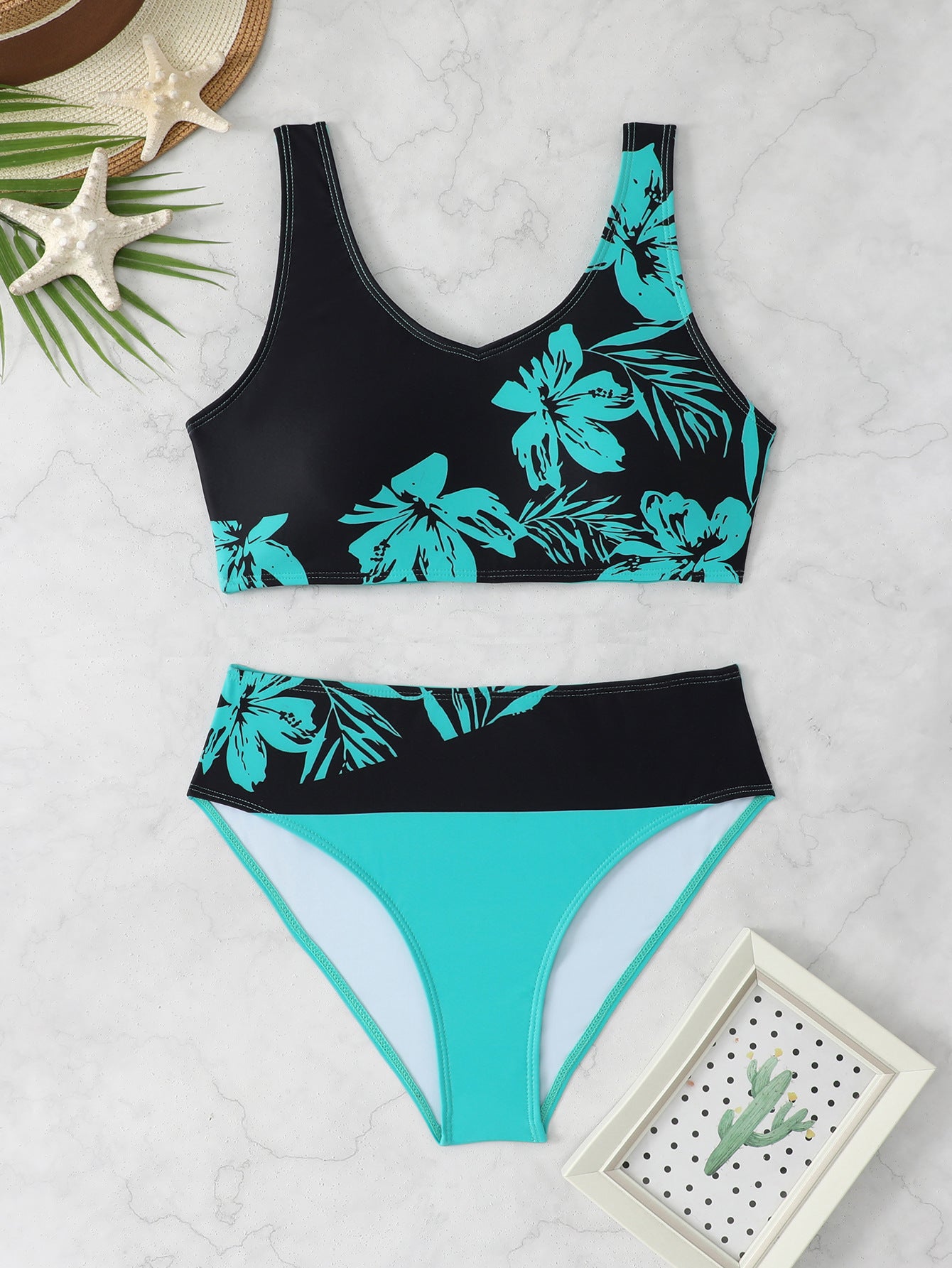 Ladies' split swimsuit with chest cushion - Classyfashion24.com
