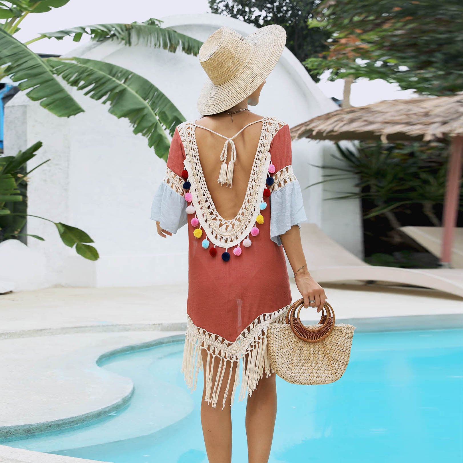 Hollow Crochet Beach Cover-Up Dress