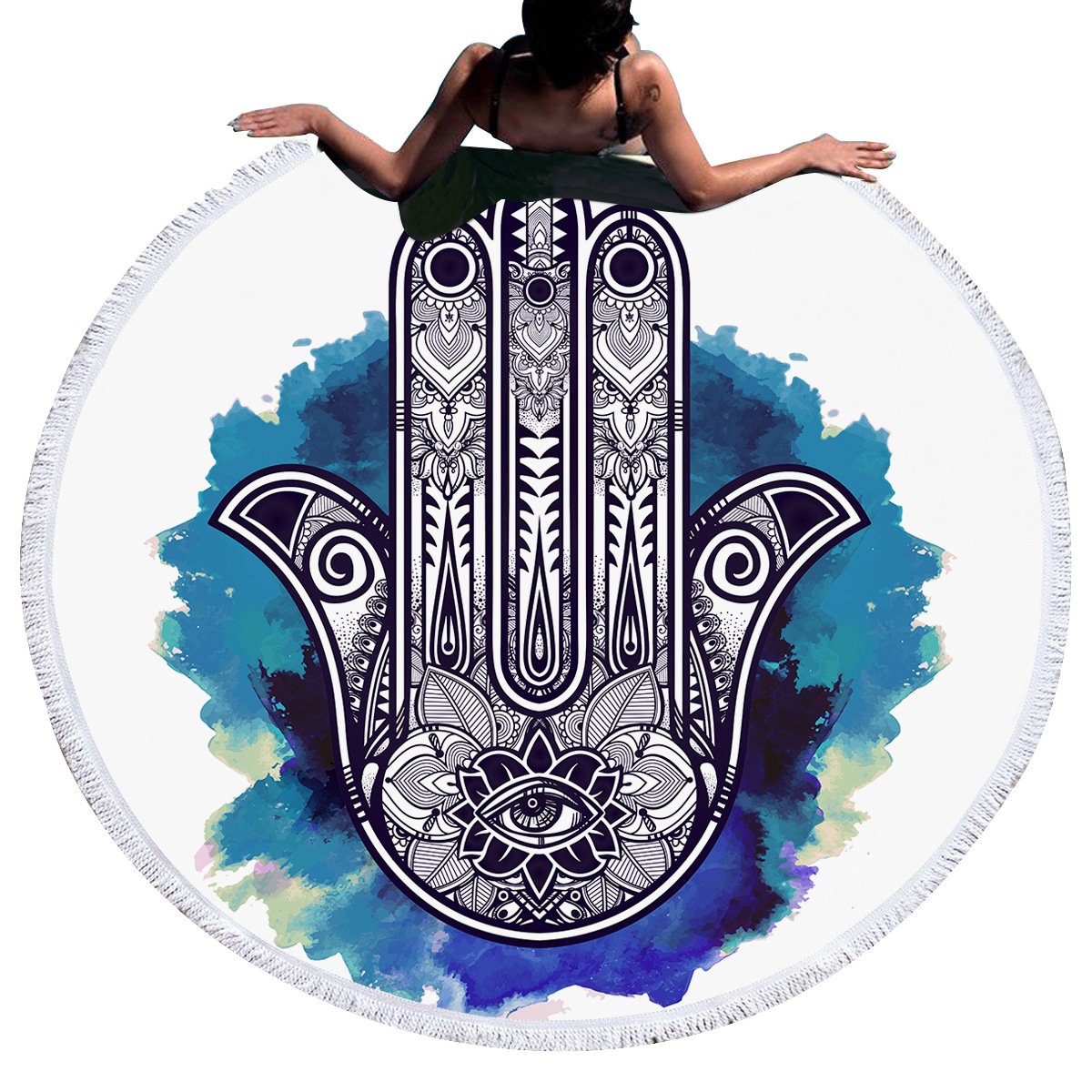 Round Palm 3D-Print Bohemian Beach Towel Tapestry - Classyfashion24.com