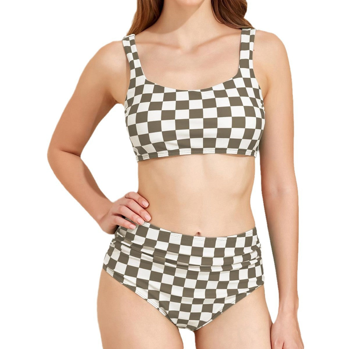 High waisted minimalist split swimsuit for women - Classyfashion24.com