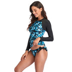 Gradient color sunscreen long sleeved swimsuit - Classyfashion24.com