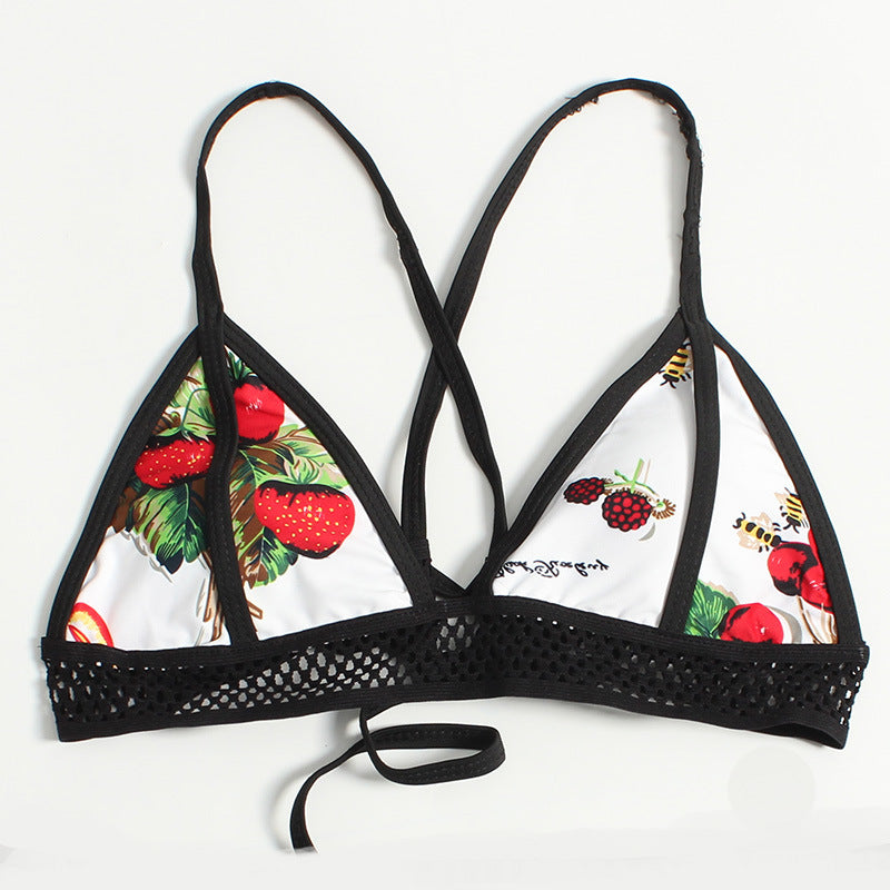 Strawberry Strap Mesh Bikini - Classyfashion24.com