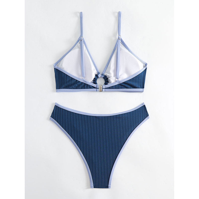 Pit stripe split bikini - Classyfashion24.com