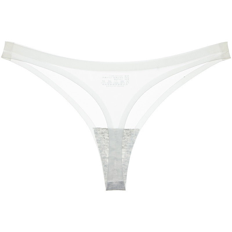 Transparent ice silk low waist G-string briefs from classyfashionz, featuring seamless design and minimal coverage.
