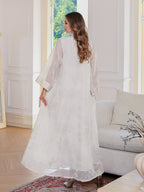 Middle Eastern Muslim Embroidered Long Robe Women's  Elegant Long Dress Loose Fit Dubai Dress - Classyfashion24.com