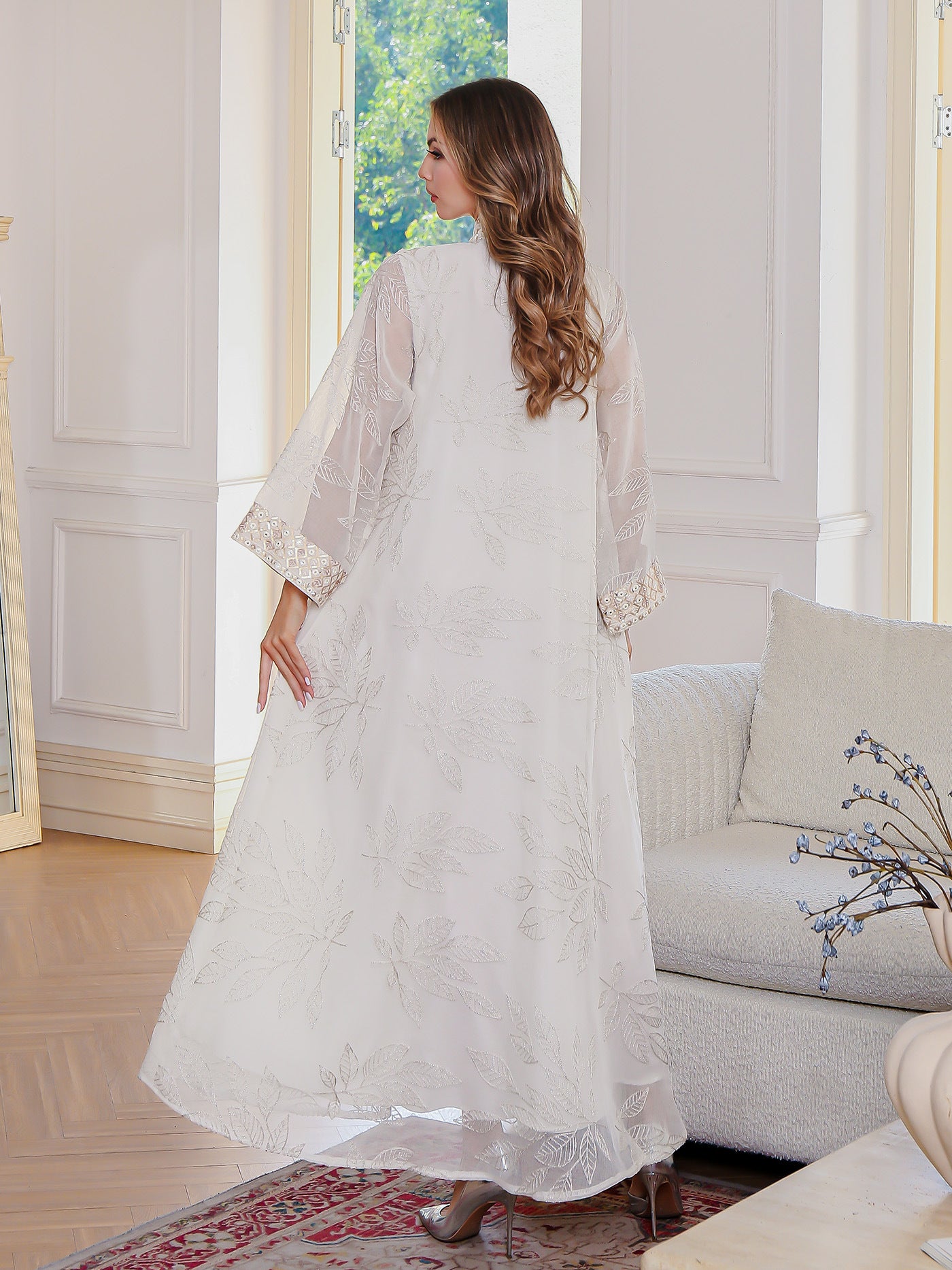 Middle Eastern Muslim Embroidered Long Robe Women's  Elegant Long Dress Loose Fit Dubai Dress - Classyfashion24.com