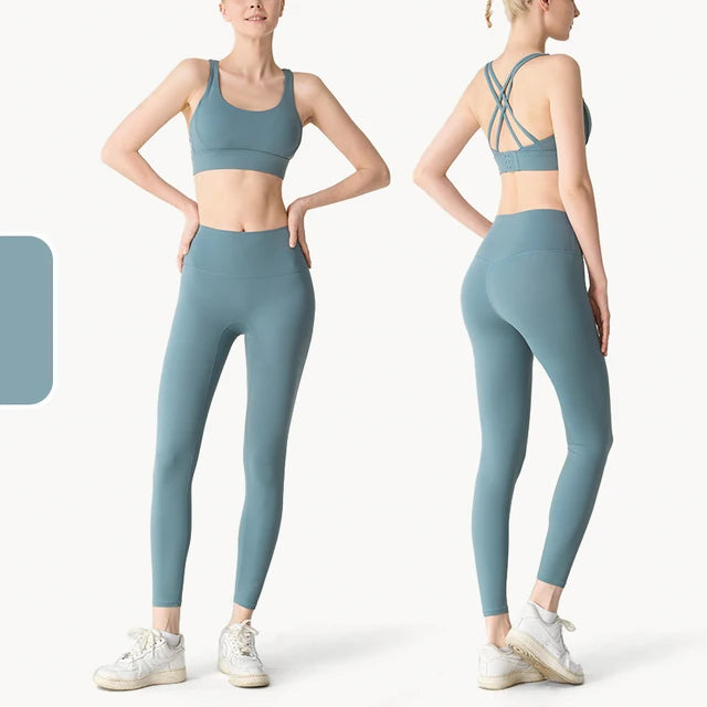 2-Piece Yoga Set with Sports Bra & Leggings