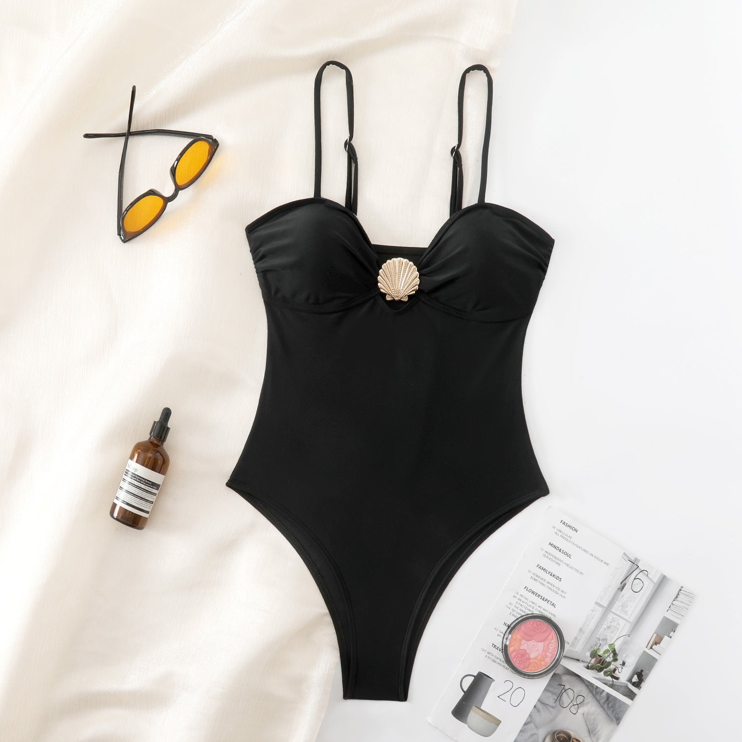 Fitted Backless One-Piece Swimsuit - Classyfashion24.com