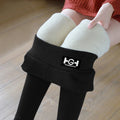500G Extra Thick HG Standard Pocket Cashmere Leggings for Women, featuring a soft, warm interior and stylish black exterior.