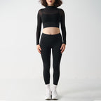 Mesh Sports Yoga Set Women's Mesh and High-Waisted Fitness Leggings - Classyfashion24.com