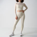 Mesh Sports Yoga Set Women's Mesh and High-Waisted Fitness Leggings - Classyfashion24.com