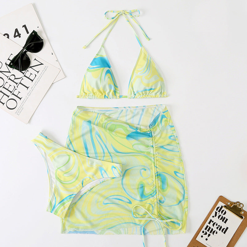 Printed triangle strap bikini - Classyfashion24.com