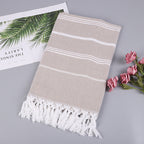 Turkish Striped Fringe Beach Towel – Quick Dry - Classyfashion24.com