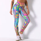Colorful Printed Seamless Leggings for Women