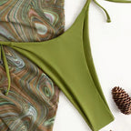 Printed three piece bikini set - Classyfashion24.com
