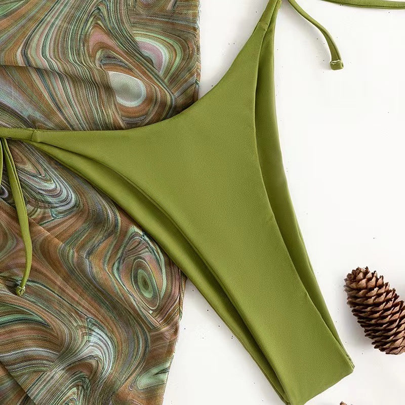 Printed three piece bikini set - Classyfashion24.com