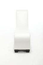 Modern Yoga Chaise Lounge – Curved Faux Leather Accent Chair in White