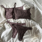 Knit Jacquard Camisole and Thong Two-Piece Set by classyfashionz, featuring two camisoles and matching thongs in soft fabrics