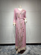 Muslim robes embroidered with beads fashionable abaya Middle Eastern women's clothing Arab clothing - Classyfashion24.com
