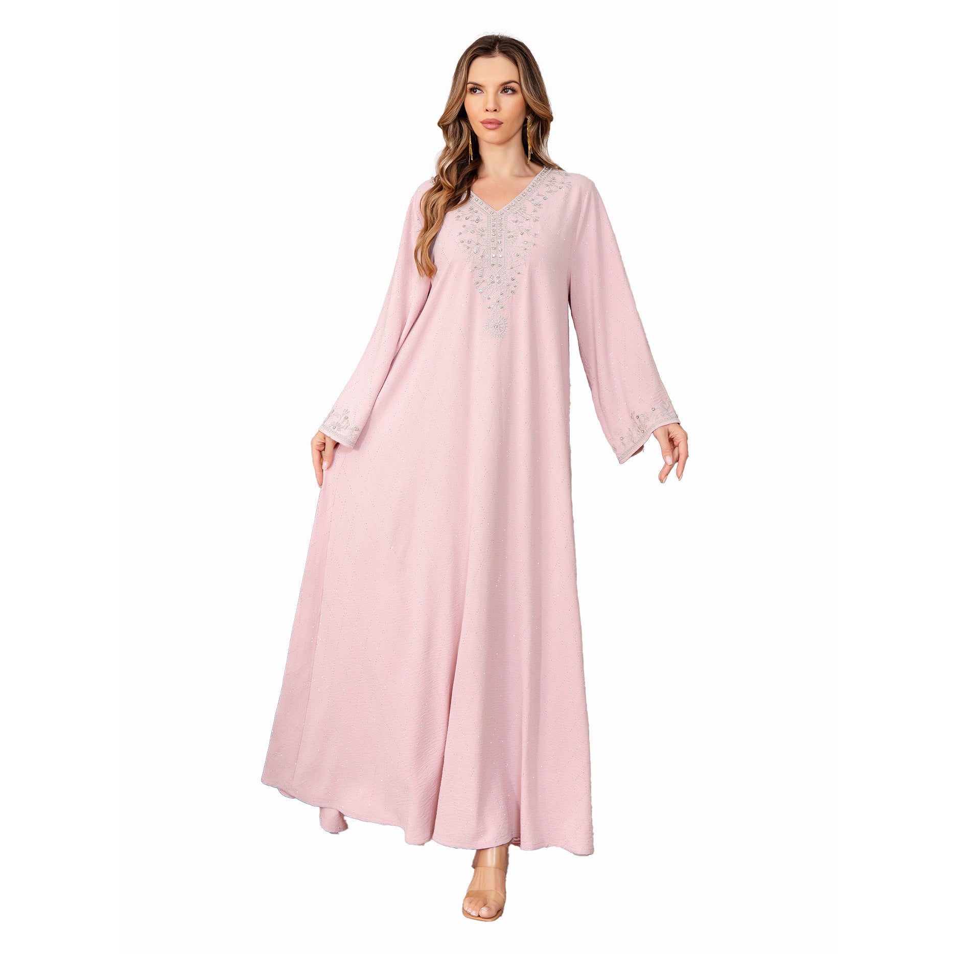 Elegant Arabic Muslim Long Dress Dubai Style Islamic Women's Clothing - Classyfashion24.com