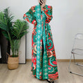 Folded Muslim New Robe Versatile Long sleeved Coat Coat Coat Cloak Printed Women's Fashion - Classyfashion24.com