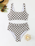 High waisted minimalist split swimsuit for women - Classyfashion24.com