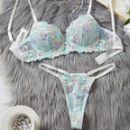 Summer Embroidered Bra Sexy Underwear Bra Set Two Piece Set - Classyfashion24.com