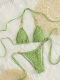 Swimwear  Female  Neckline Tie Sexy Two-Piece Three-Point Design - Classyfashion24.com