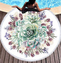 Round Succulents 3D-Print Beach Towel Tapestry - Classyfashion24.com