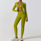 Tight yoga suit, nude quick drying exercise set, slimming fitness suit - Classyfashion24.com
