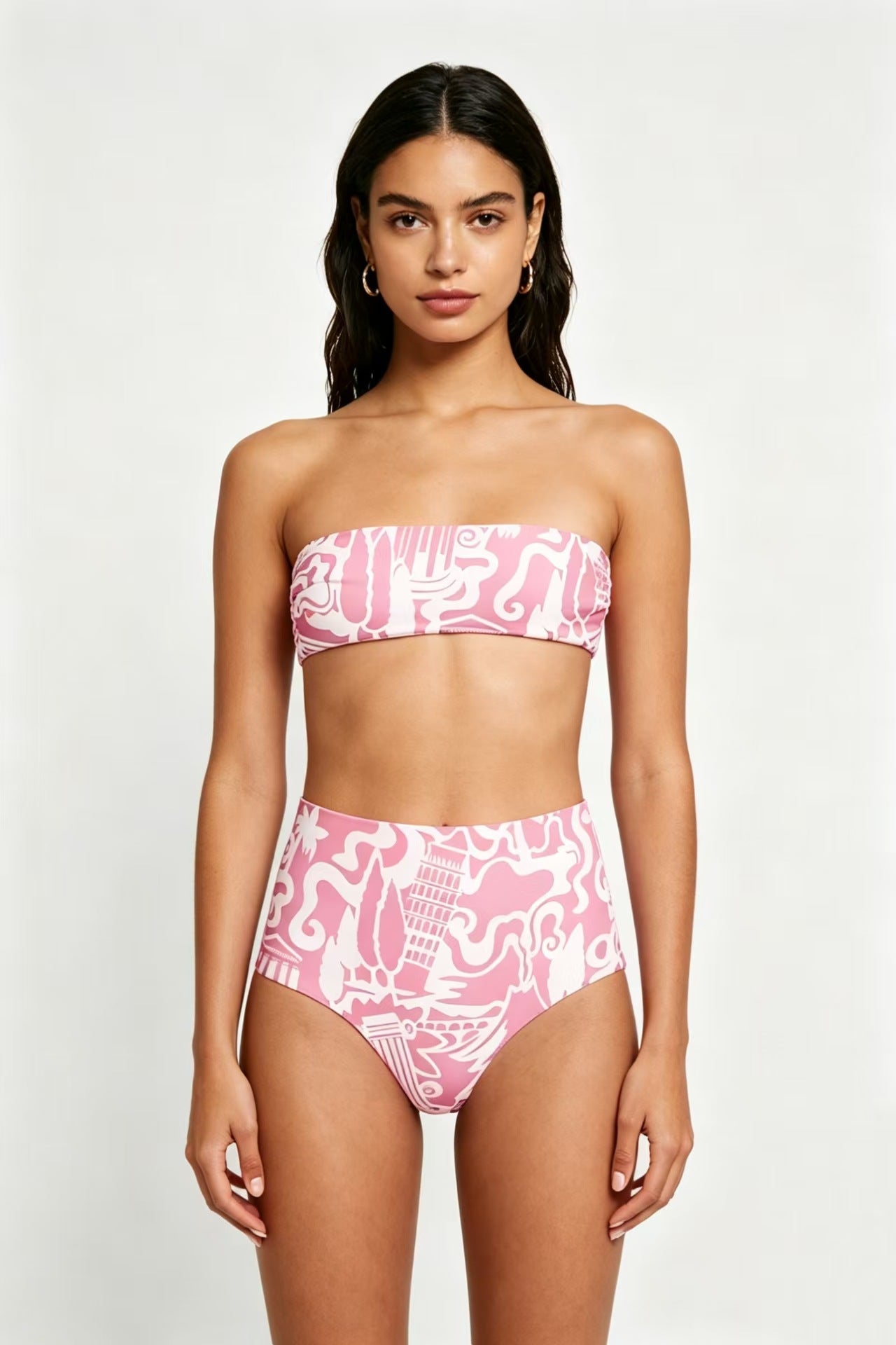 Separate Bikini Set Sexy Printed Multi-color Strapless Swimwear - Classyfashion24.com