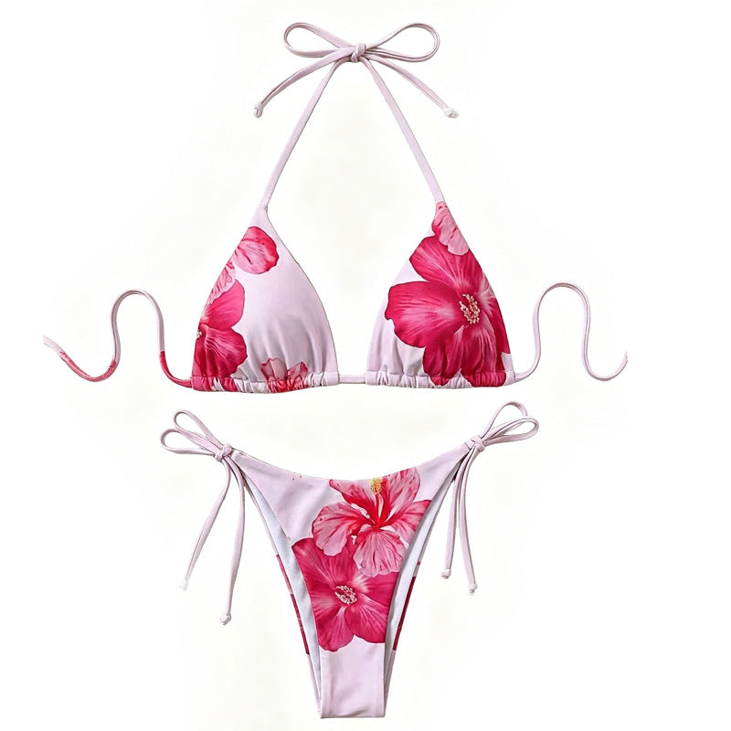 Bikini Swimwear Set, Sexy Separated Bikini, Beach Vacation Tie-up Halter Swimsuit - Classyfashion24.com