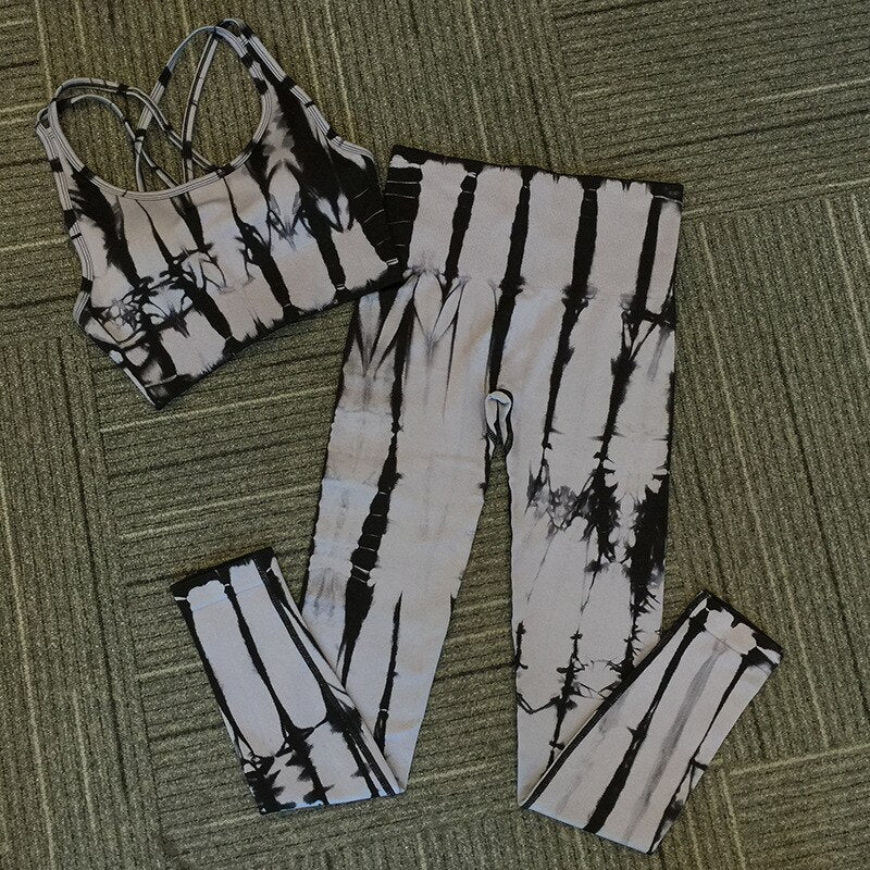 Seamless Tie-Dye Yoga Set for Women