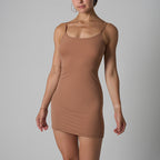 Lounge Slip Dress by classyfashionz in soft modal fabric, featuring a fitted mini skirt design and adjustable straps.