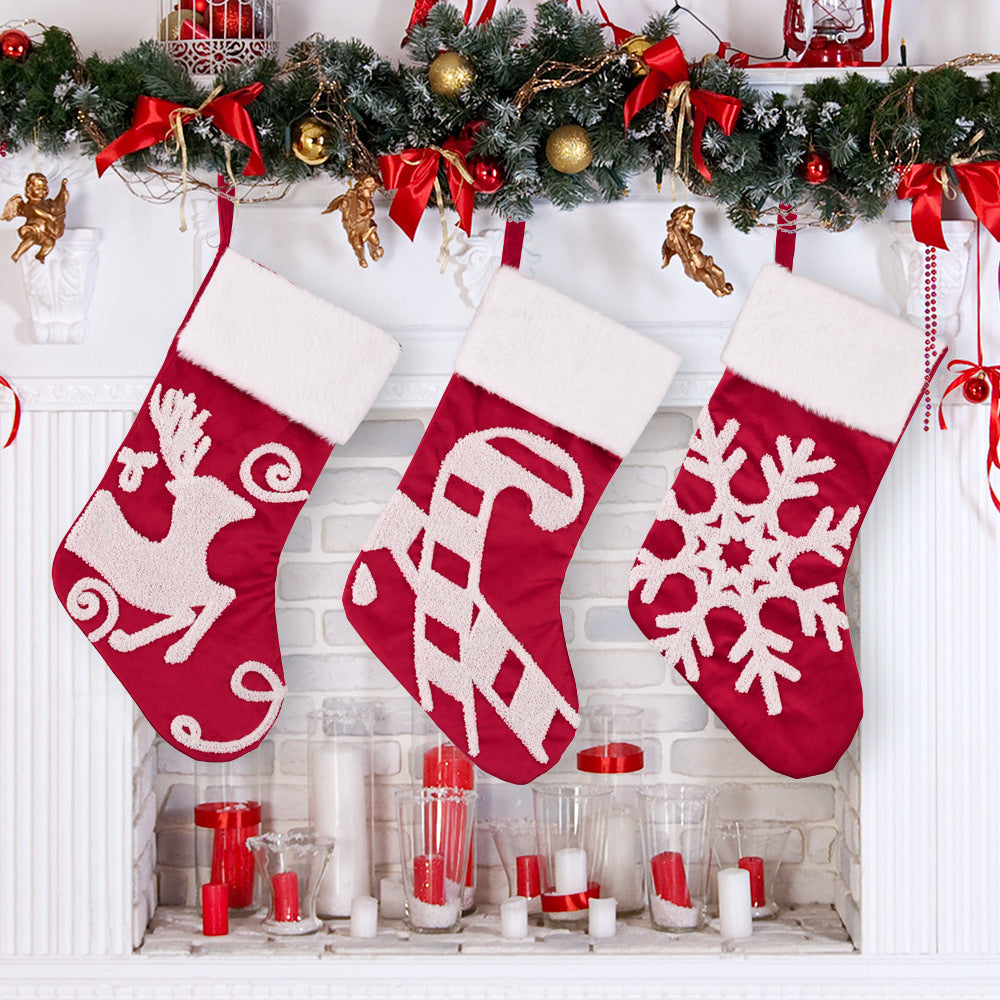 Snowflake Christmas Socks Gift Bags