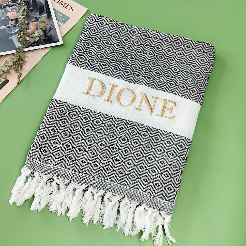 Turkish Striped Fringe Beach Towel – Quick Dry