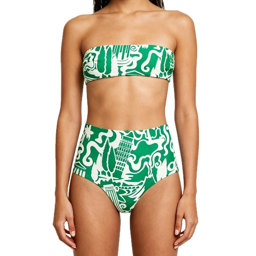 Separate Bikini Set Sexy Printed Multi-color Strapless Swimwear - Classyfashion24.com