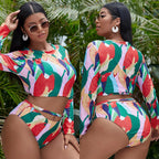 Swimwear Plus Size Color-block Long Sleeve - Classyfashion24.com