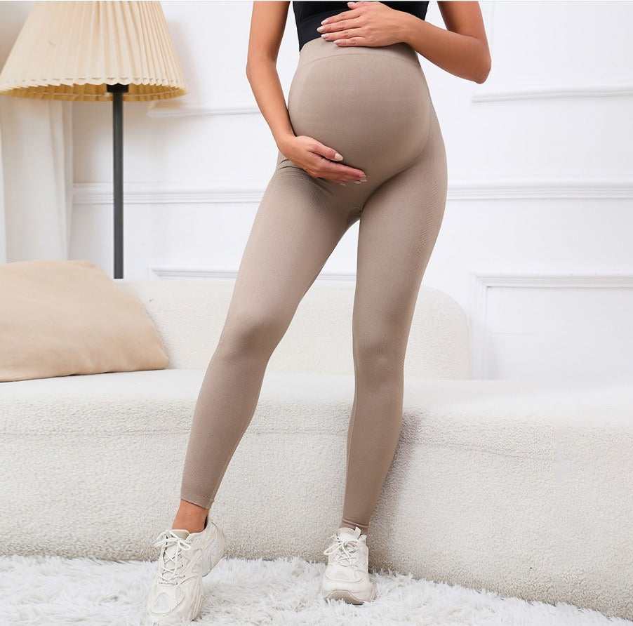 High waist maternity leggings by classyfashionz, featuring belly support, high elasticity, and moisture-absorbing fabric.