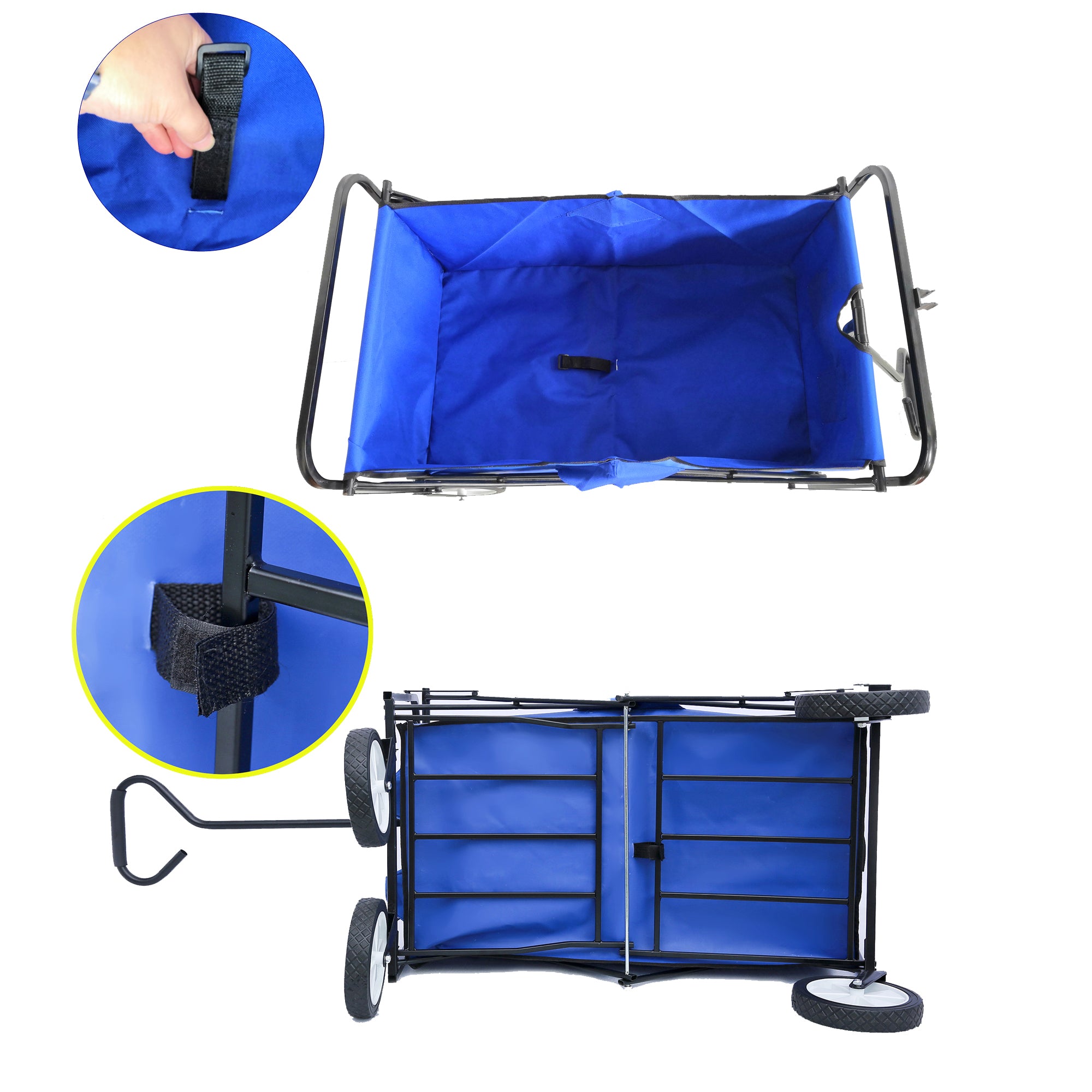 Heavy Duty Folding Utility Wagon – Collapsible All-Terrain Garden & Beach Cart