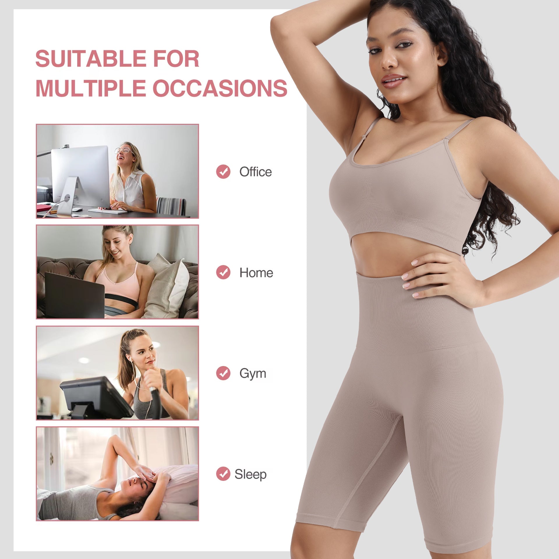 Sports Fitness Waist-Cinching Hip-Lifting Abdominal Support Pants Set - Classyfashion24.com